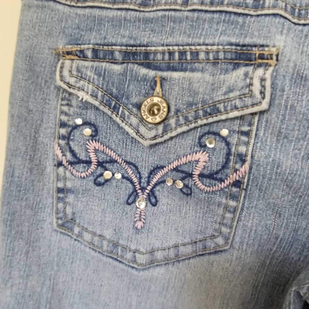 Flare leg jeans with embroidered pockets (7) - Picture 4 of 6